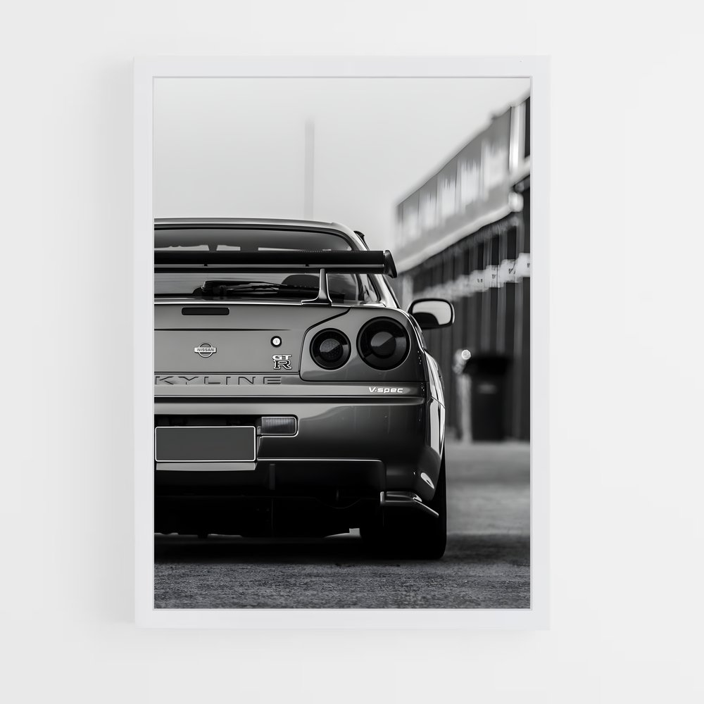Poster R33 Noir et Blanc – affiche Nissan (vue 3)